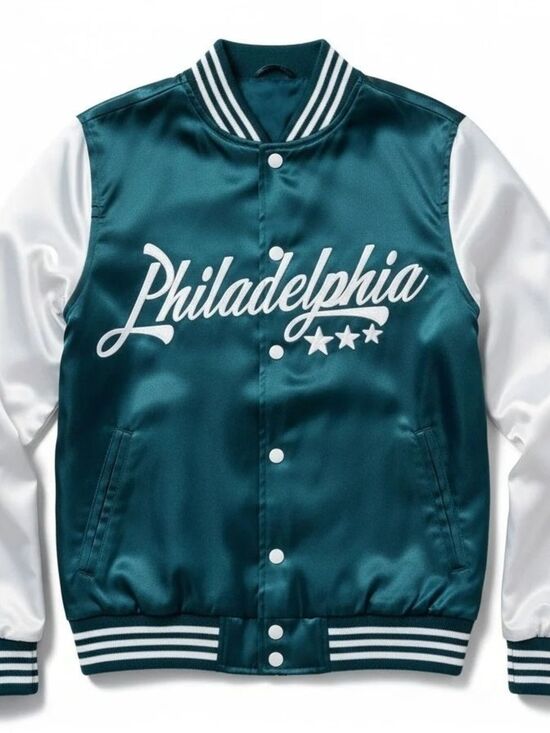 Varsity Legacy Other - Philadelphia Satin Varsity Jacket Eagles Green New Sizes S-2XL